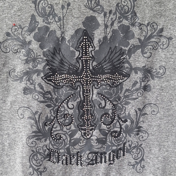 Orange Kiss "Dark Angel" Gray Women's T-shirt Size L NWT - Picture 3 of 5